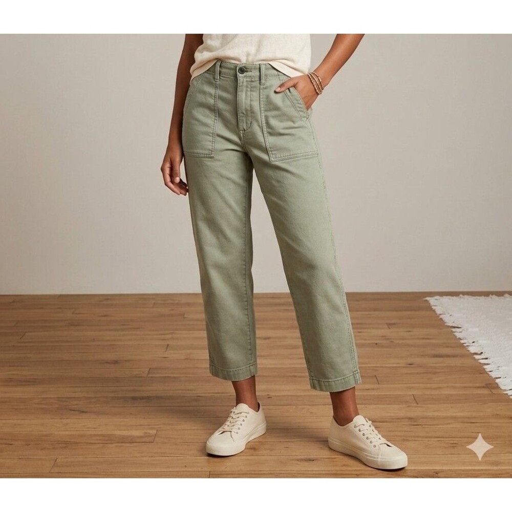 Madewell The Perfect Vintage Straight Pants Women's Size 29 Olive Green Utility